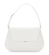 Amina Muaddi Women Black Leather Ami Shoulder Bag In Beige