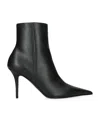 Amina Muaddi Leather Barbara Heeled Ankle Boots 90 In Black