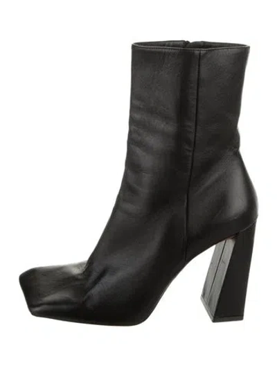 Pre-owned Amina Muaddi Leather Boots In Black