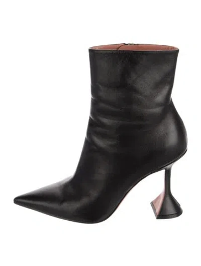 Pre-owned Amina Muaddi Leather Boots In Black