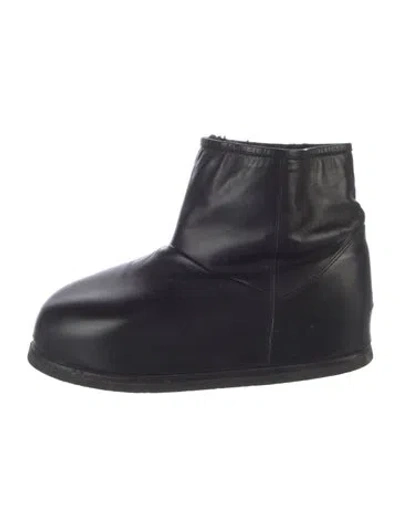 Pre-owned Amina Muaddi Leather Boots In Black