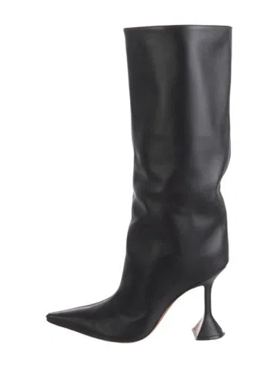 Pre-owned Amina Muaddi Leather Boots In Black