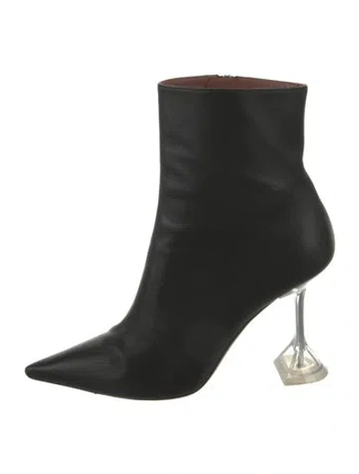 Pre-owned Amina Muaddi Leather Boots In Black