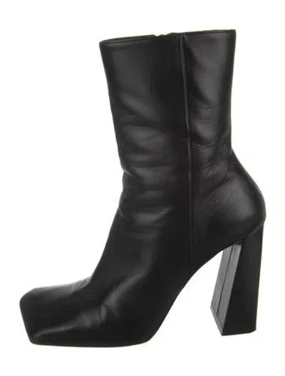 Pre-owned Amina Muaddi Leather Boots In Black