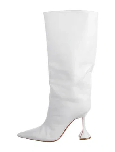 Pre-owned Amina Muaddi Leather Boots In White
