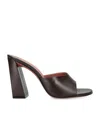 Amina Muaddi Brigitte 95 Leather Mules In Brown