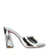 Amina Muaddi Brigitte 95 Mirror Mules In Silver