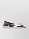 Amina Muaddi 5mm Camelia Mirror Leather Ballerinas