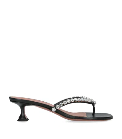 AMINA MUADDI LEATHER GIGI THONG SANDALS 45