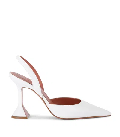 AMINA MUADDI LEATHER HOLLI SLINGBACK PUMPS 95