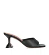 Amina Muaddi Lupita Patent Leather Mule Sandals In Black