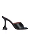 Amina Muaddi Lupita' Suede Heeled Slip Ons In Black