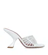 Amina Muaddi Leather Mookie Heeled Mules 90