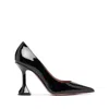 Amina Muaddi Ami Patent Leather Pedestal Pumps