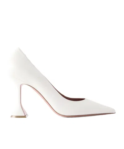 Amina Muaddi Leather Pumps In White