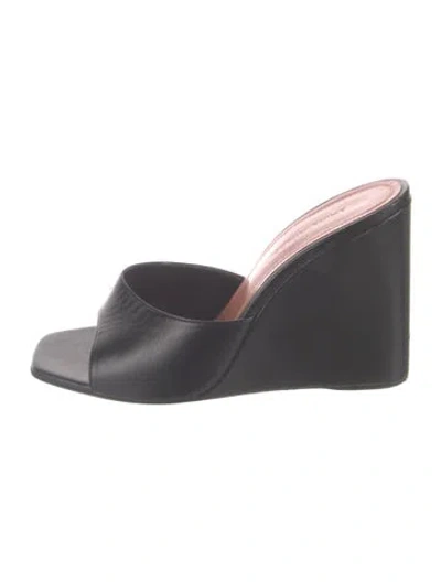 Pre-owned Amina Muaddi Leather Sandals In Black