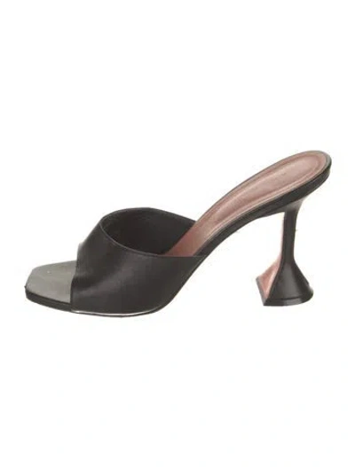 Pre-owned Amina Muaddi Leather Sandals In Black
