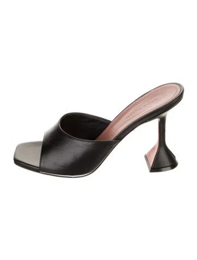 Pre-owned Amina Muaddi Leather Sandals In Black