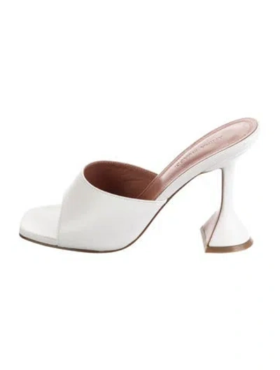 Pre-owned Amina Muaddi Leather Sandals In White