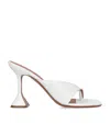Amina Muaddi White Shiona Slipper Heeled Sandals