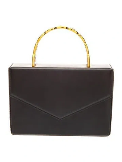 Pre-owned Amina Muaddi Leather Shoulder Bag In Black