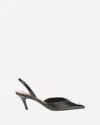 Amina Muaddi Women Leather Slingback Pumps
