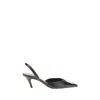 Amina Muaddi Women Leather Slingback Pumps In Black