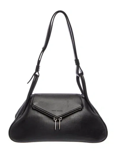 Pre-owned Amina Muaddi Leather Top Handle Bag In Gray