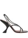 Amina Muaddi Lena 90mm Patent-leather Slingback Sandals In Black