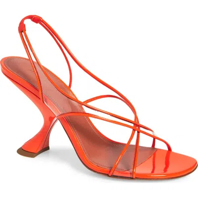 Amina Muaddi Lena Slingback Sandal In Orange