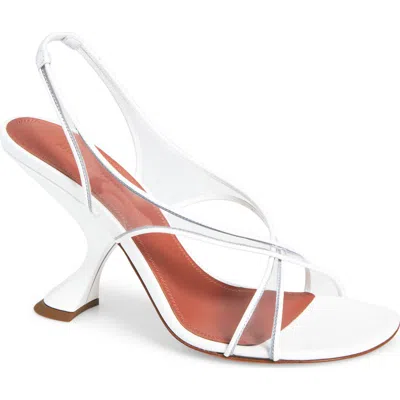 Amina Muaddi Lena Slingback Sandal In White