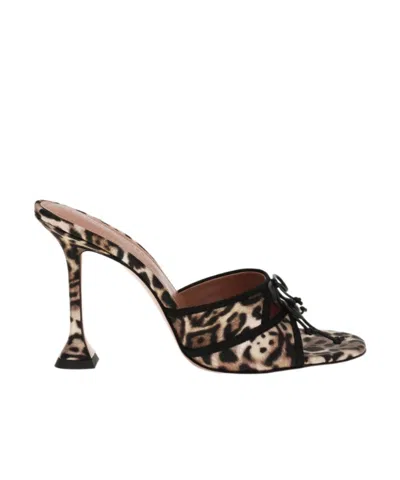 Amina Muaddi Leopard Print High-heeled Sandals In Animal Print
