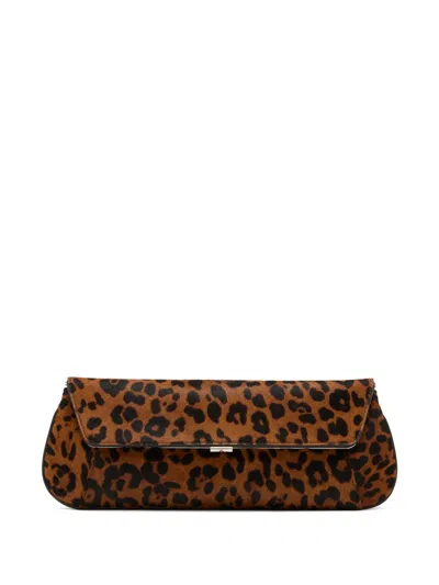 Amina Muaddi Leopard-printed Clutch Bag In Animal Print