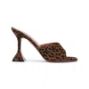 Amina Muaddi Leopard Suede Leather Lupita 95 Slippers In Multi
