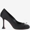 Amina Muaddi Women Black Bow Heels, 3.5 Luxury Pumps & Heels For Women Darveys In Black