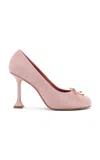 Amina Muaddi Lila Satin Ballet Pumps In Pink