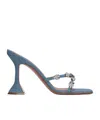 Amina Muaddi Lily Slipper 95 Crystal High-heeled Sandals In Blue