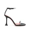 Amina Muaddi Gigi Sandal 95 White Crystal-embellished Blac