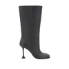 Amina Muaddi Liya 95 Leather Knee-high Boots In Black