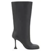 Amina Muaddi Liya 95 Leather Knee-high Boots In Black