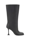 Amina Muaddi Liya 95 Leather Knee-high Boots In Black