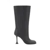 Amina Muaddi Liya 95 Leather Knee-high Boots In Black