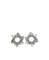 Amina Muaddi Begum Mini Embellished Earrings In Gray