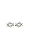Amina Muaddi Logo Earrings In Gray