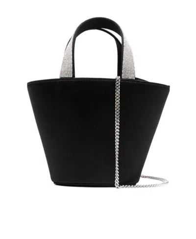 Amina Muaddi Logo Handbag In Black