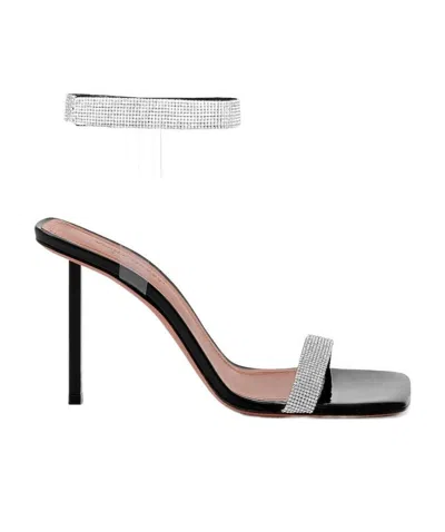 AMINA MUADDI LOGO HIGH-HEELED SANDALS