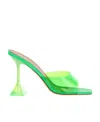 Amina Muaddi Lupita Glass Slide Sandals In Green