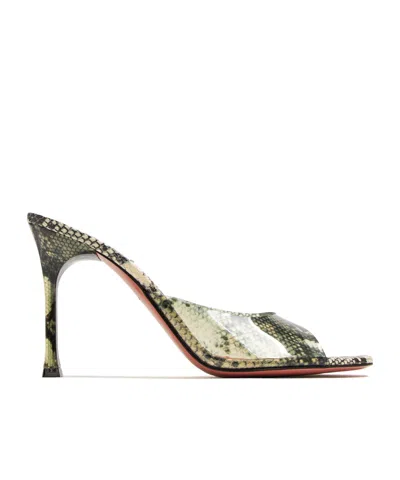 Amina Muaddi Logo High-heeled Sandals In Multicolor