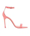 Amina Muaddi Pink Kim 90 Patent Leather Sandals In Pink