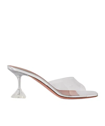 Amina Muaddi Square-headed High-heeled Sandals In White
